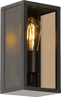 Produktbild von Außenwandleuchte Schwarz mit Rauchglas 26 cm IP44 Charlois