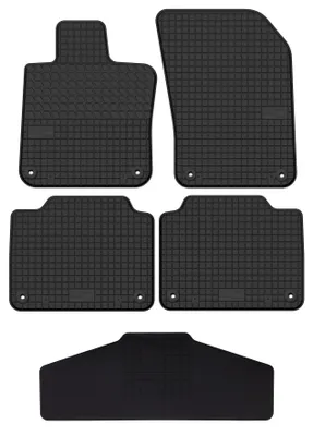 Produktbild von Gummi-Fußmatten + Tunnel für Volvo V90 2016- (Kombi) – 5-tlg, Schwarz, passgenau – Wielganizator SolidTread