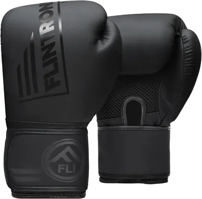 Immagine prodotto di Guantoni da boxe da 10 once, in pelle, per sacchi da boxe, neri, per arti marziali