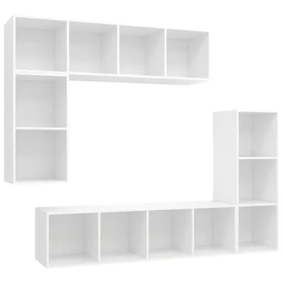 Obrázok produktu pre vidaXL 4-dielna súprava TV skriniek Biely drevený materiál