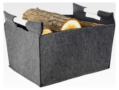 Produktbild von Filzkorb für Kaminholz - dunkelgrau - 50x38x34 cm
