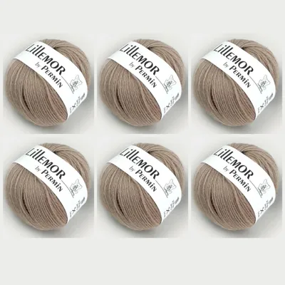 Produktbild von 6x Lillemor von Permin – Garn aus reiner -Wolle (02 Dunkelbeige)