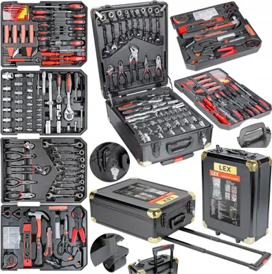 Produktbild von Werkzeugsatz Schraubenschlüssel Steckschlüssel Bits Werkzeugkoffer 186 Teile Xl