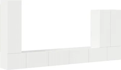 Produktbild von TV-Wandregal-Set Wandmontiert 6 pcs Hochglanz Weiß