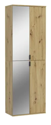 Produktbild von Schuhschrank "Line-Up" Eiche Flurschrank mit Spiegel 60 x 193 cm