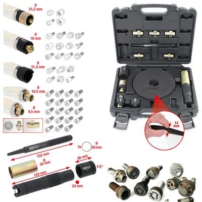 Produktbild von KS TOOLS Felgenschloss-Demontage-Satz 15tlg. - 913.1430
