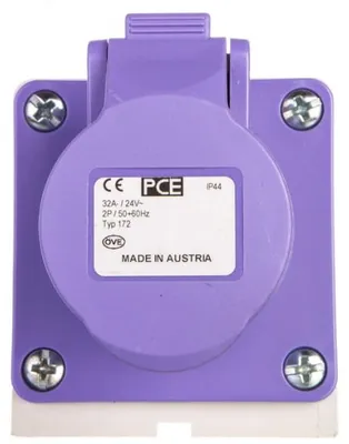 Produktbild von Feste Steckdose 32A 2P 24V lila IP44 172V