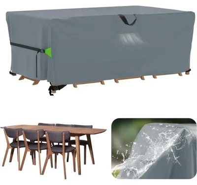 Produktbild von Famanu Abdeckung für Gartenmöbel - wasserdicht - 180 x 120 x 74 cm - rechteckige Schutzhülle - winddicht - Loungemöbelabdeckung - grau