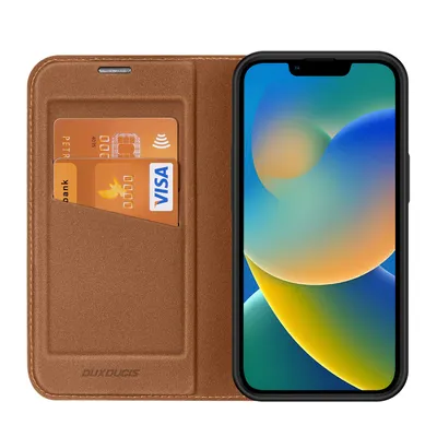Produktbild von Dux Ducis Skin X2 Case Für Iphone 14 Hülle Mit Magnetklappe Braun