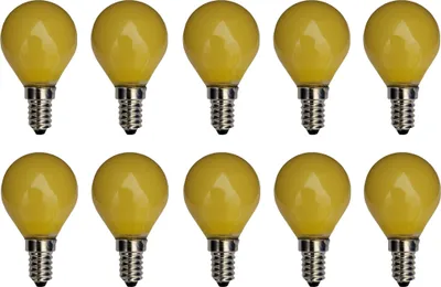Produktbild von 10x Glühlampe Glühbirne Kugel E14 25W 25 Watt Farbe Gelb matt
