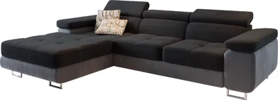 Produktbild von Masseno Ecksofa ELMA L-S mit Schlaffunktion L-Form, Sofa mit Bettkasten, Wohnzimmersofa, Couch, Soffa, Bettsofa, Couchgarnitur- Schwarz, MONOLITH 95 + MONOLITH 84