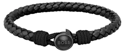 Produktbild von Modisches schwarzes Lederarmband Classic 1580468M - Lä nge: 18 cm