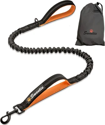 Produktbild von Bungee Hundeleine, stoßdämpfend, 1" x 40", Neopren-Handgriff, reflektierend für Nachtspaziergänge