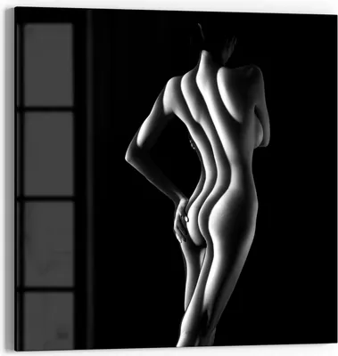 Produktbild von DEQORI Glasbild Echtglas 30x30 cm 'Sexy Frauensilhouette' Wandbild Bild modern Deko