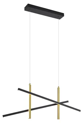 Produktbild von Design Hängelampe X Schwarz mit Gold inkl LED 3 Stufen Dimmbar Joy