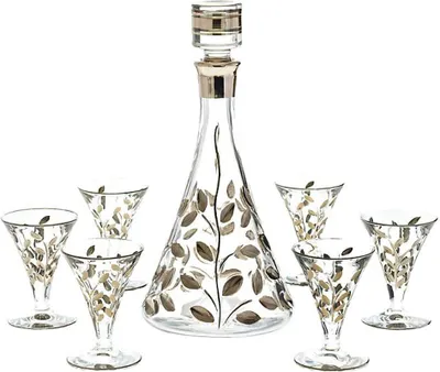 Produktbild von Likörset Lorbeer Edelrausch 7tlg. platin