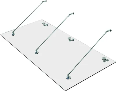Produktbild von Vordach Glasvordach Sicherheitsglas Edelstahl 200X90Cm
