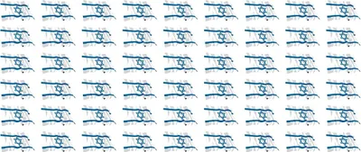 Produktbild von Mini Aufkleber Set - Pack wehend - 20x12mm - selbstklebender Sticker - Fahne - Israel - Flagge / Banner / Standarte fürs Auto, Büro, zu Hause und die Schule - 54 Stück