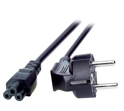 Obrázok produktu pre Sieťový kábel s uzemňovacím kontaktom 90° - C5 180° -- čierny, 1,8 m, 3 x 0,75 mm²