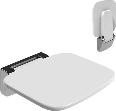 Imagen del producto de Silla de ducha de montaje en pared, ultradelgada, ergonómica, con capacidad de carga de 160 kg, antideslizante, ideal para personas mayores
