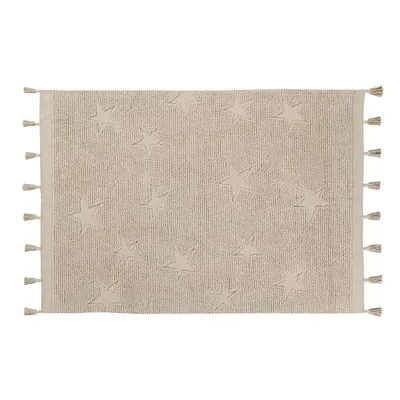 Produktbild von Baumwollteppich Sternmuster - beige - 120 x 175
