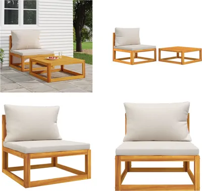 Produktbild von vidaXL 2 tlg. Garten Sofa Set mit Kissen Massivholz Akazie - Gartensofa-Set - Gartensofa-Sets - Lounge - Gartensofa