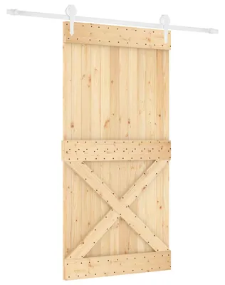 Obrázok produktu pre vidaXL Posuvné dvere v prírodnej a bielej farbe, 100 x 210 cm, masívna borovica