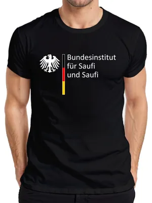 Produktbild von Bundesinstitut für Saufi Saufi Biertrinker Geschenkidee Malle Herren T-Shirt, Schwarz, XXL