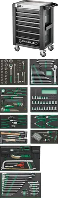 Produktbild von Stahlwille QR-Wkz.-Sortiment m.Werkstattwagen 95/250QR Schubl.7 anthrazit, RAL 7016 250 tlg. - 95/250QR