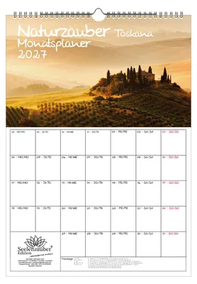 Produktbild von Naturzauber Toskana Planer DIN A3 Kalender für 2027 Landschaft Natur Urlaub Mediterran Italien - Seelenzauber