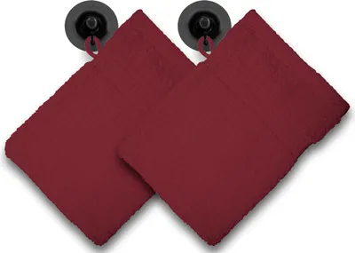 Produktbild von 2er Set Waschhandschuhe Waschlappen bordeaux weinrot 16x21 cm Frottee Baumwolle