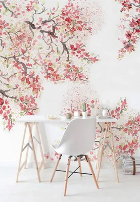 Produktbild von Coloray Fototapete 312x219 cm An Einer Wand Latex Latextapete -  Kirschblütenblüte Blumen