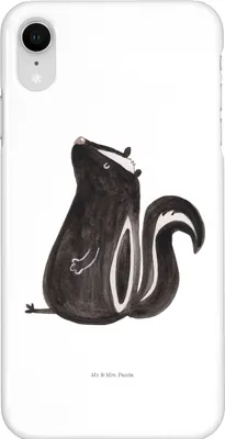 Produktbild von Mr. & Mrs. Panda Iphone XR Handyhülle Stinktier Sitzen - Weiß - Geschenk, Wildtier, Raubtier, Büro, Spruch, Skunk, Premium Kunststoff, Handy Case