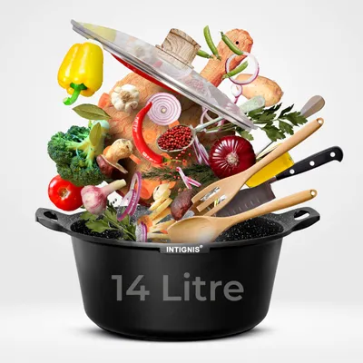 Bratentopf mit Deckel, 36 cm, 14 L, Induktion, schwarz