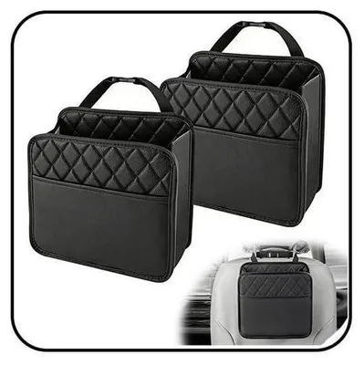 Produktbild von Autositz Organizer 2 Stück Wasserdicht mit Mülleimerfunktion Schwarz 25x25x8cm