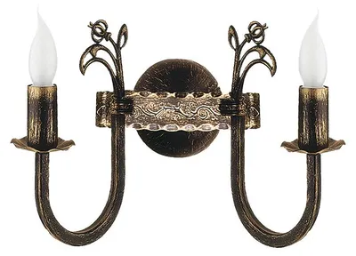 Obrázek produktu pro Nástěnné svítidlo KORONA, hnědá patina, 2xE14x15W, kov, rozměry: 25x28x20 cm, IP20, Jupiter
