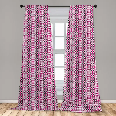 Obrázek produktu pro Abakuhaus, závěsy na okna, oválný vzor, sada se 2 kusy, 150 x 245 cm