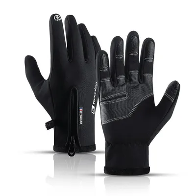 Produktbild von Winter-Handy-Sporthandschuhe (Grösse L) - Schwarz