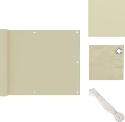 Zdjęcie produktu dla vidaXL Parawan balkonowy kremowy 75x300 cm tkanina Oxford - Parasole i osłony przeciwsłoneczne