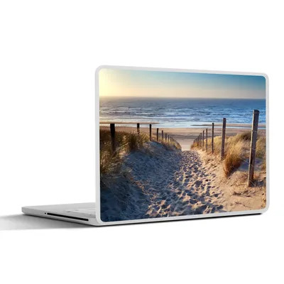 Produktbild von MuchoWow® Laptop Aufkleber Sticker Cover Strand - Meer - Niederlande - Dünen - Sonne 36.5x27.5 cm - Laptop-Sticker