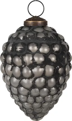 Produktbild von Clayre & Eef Weihnachtskugel Ø 8x11 cm Schwarz Grau Glas