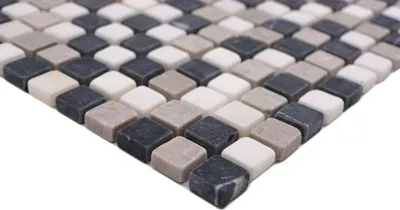 Produktbild von Handmuster Natursteinmosaik Marmor beige grau schwarz matt Wand Boden Küche Bad Dusche MOS38-15-1125_m