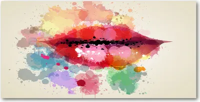 Produktbild von Tulup® Glas-Bild - 100x50 -Wandkunst - Wandbild hinter gehärtetem Sicherheitsglas  - Kunst: modern & klassisch - Bunte Lippen - Rot