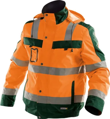 Produktbild von DASSY® Lima Warnschutz Winterjacke NEONORANGE/FLASCHENGRÜN Gr.XL Länge: STANDARD