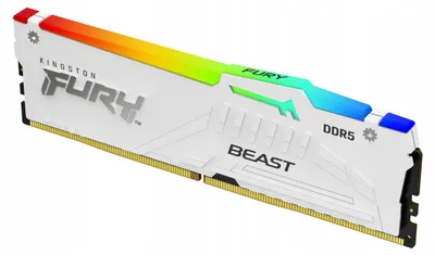 Produktbild von Kingston Technology FURY Beast 16GB 6000MT/s DDR5 CL36 DIMM White RGB EXPO, 16 GB, 1 x 16 GB, DDR5, 288-pin DIMM, Weiß