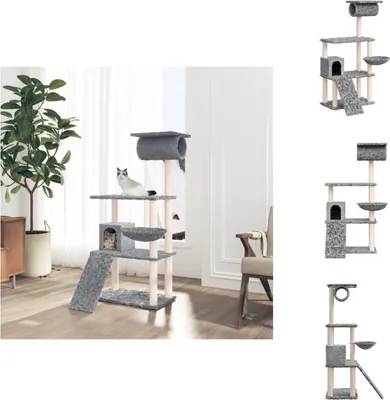 Produktbild von vidaXL Kratzbaum mit Sisal-Kratzsäulen Hellgrau 131 cm - Kratzbäume