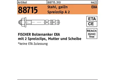 Produktbild von Fischer EXA, M16, Stahl, Schließendstab, 44 mm, 20 Stück(e)