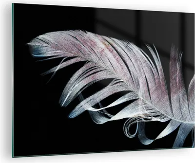 Produktbild von Bilder auf glas - Einteilig - Feder die Farben Zartheit - 70x50cm - Glasbilder - Wandbilder - Bilder - zum Aufhängen bereit - Wanddekoration aus Glas - Glas Bilder - Wandbild auf Glas - GAA70x50-4959