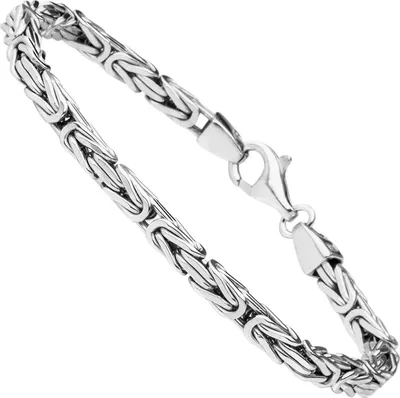 Produktbild von 3,9mm Armband Armkette Königsarmband aus 925 Silber rhodiniert 21cm