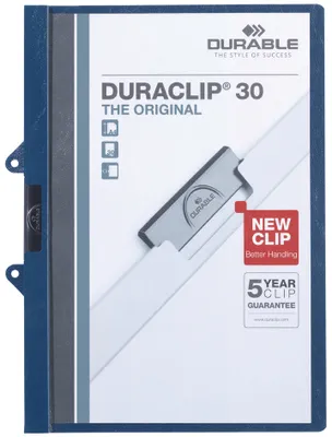 Produktbild von DURABLE Klemmmappe DURACLIP® EASY FILE 30 A4, 222907 dunkelblau
